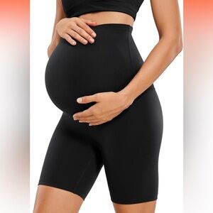 CRZ Yoga Black Maternity Biker Shorts 6”